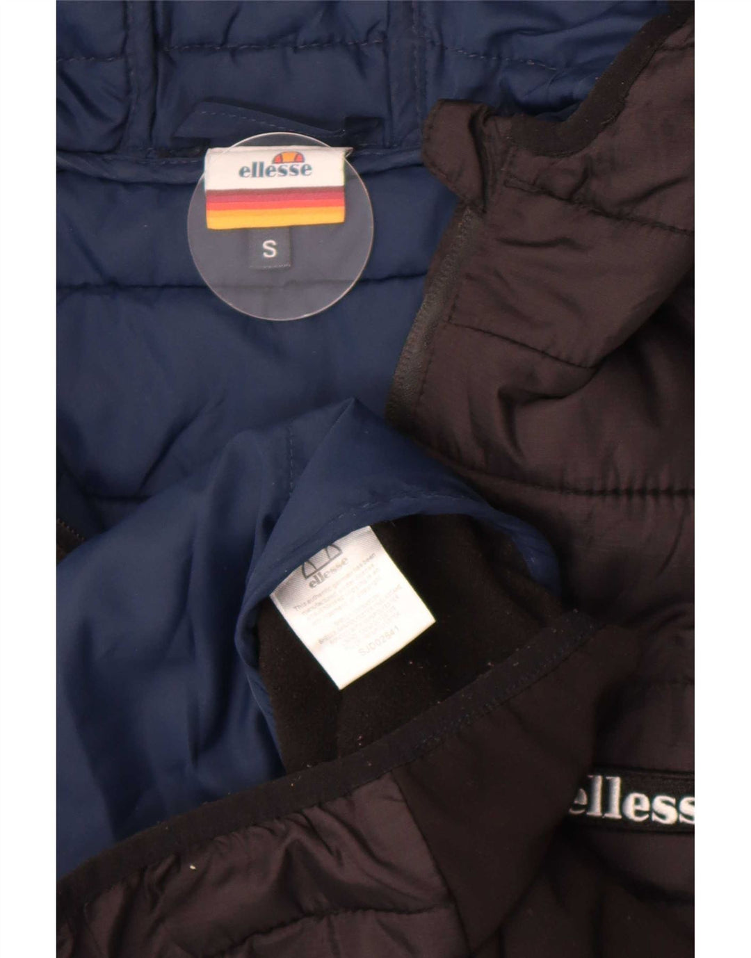 Ellesse Herre hættepolstret jakke UK 36 Lille sort nylon