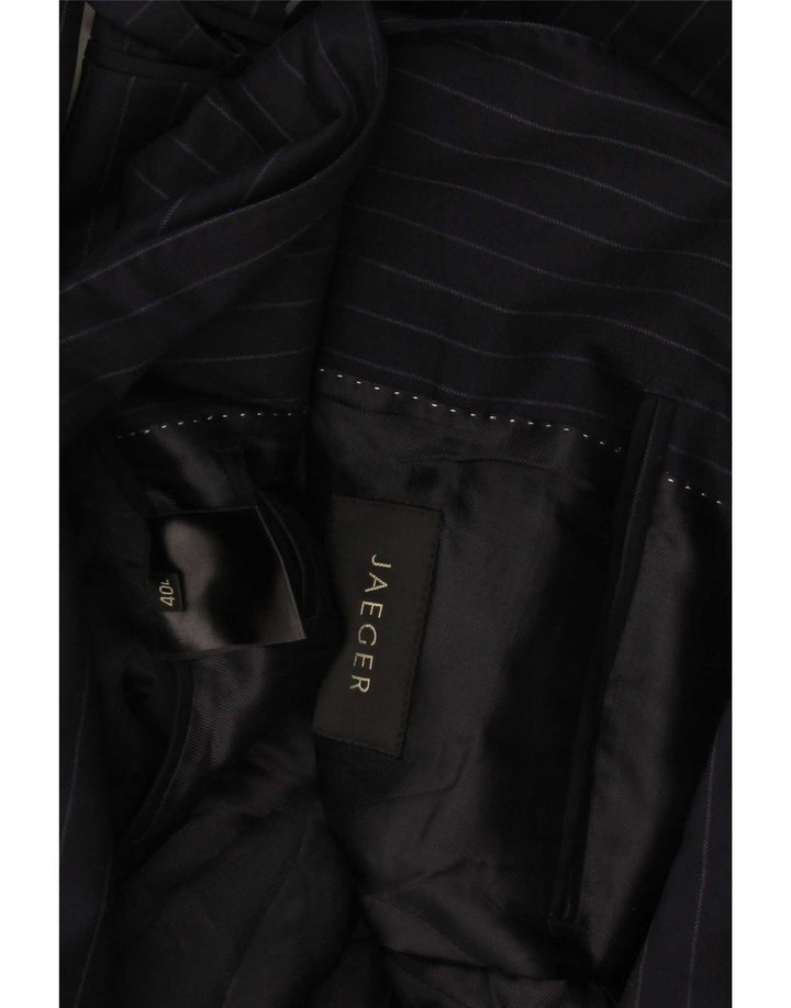 Jaeger Blazerjakke til mænd med 2 knapper UK 40 Large Navy Blue Pinstripe