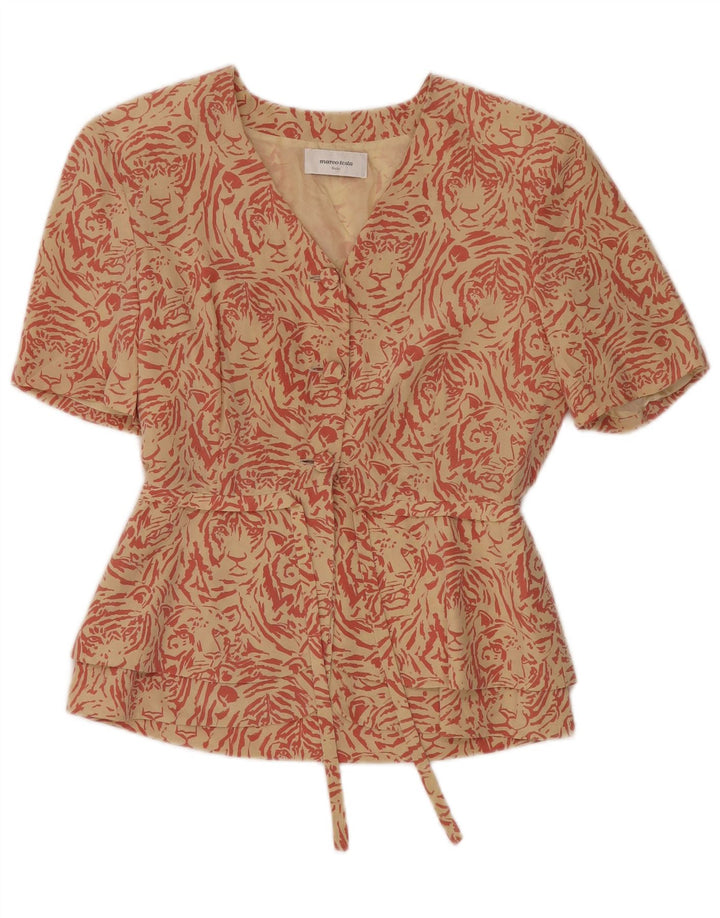 MARCO TESTA Dame 3-knaps blazerjakke IT 42 Medium Beige Animal Print