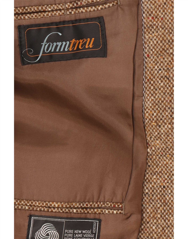 Formtreu Herre 2-knaps blazerjakke IT 52 XL Brun Ny Uld