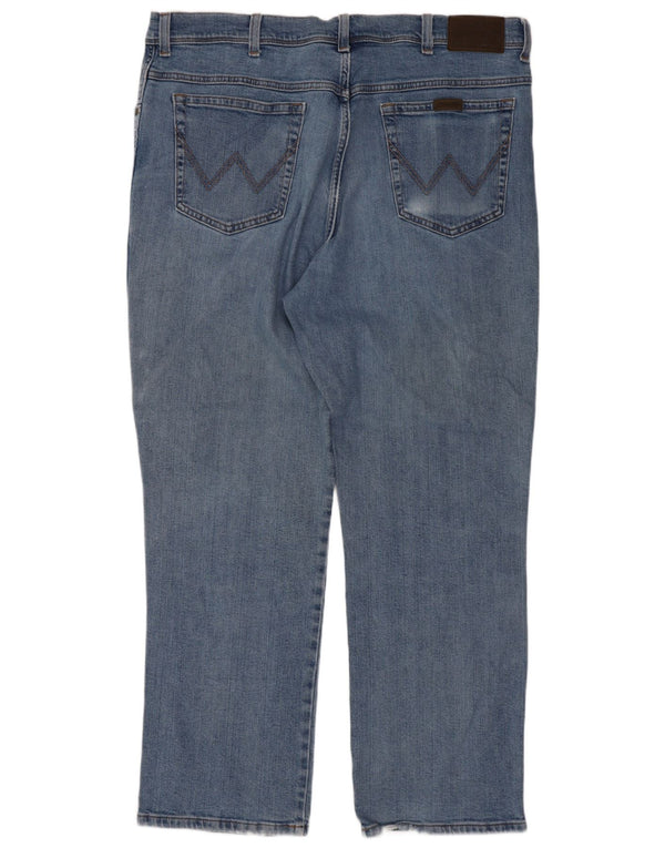 Wrangler Herre Regular Fit Straight Jeans W40 L30 Blå Bomuld