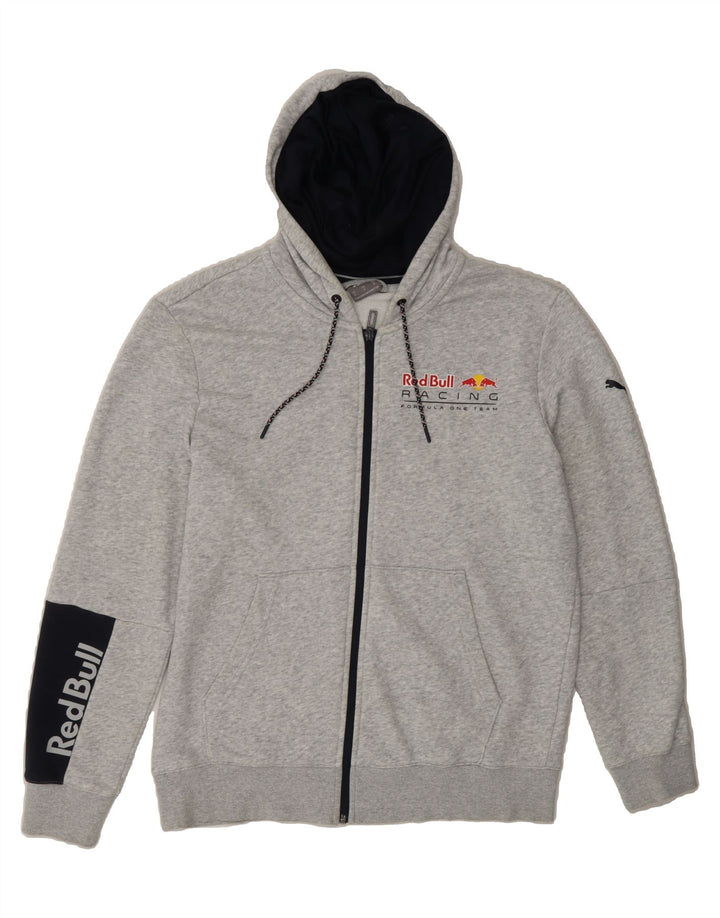 PUMA Mens Zip Hoodie Sweater Medium Grey Colourblock Cotton Vintage Puma and Second-Hand Puma from Messina Hembry 