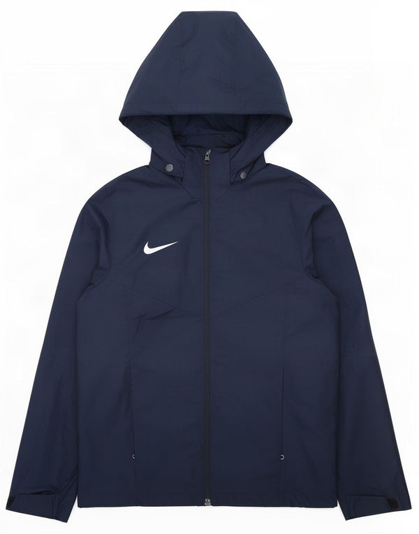 Nike Boys Storm-Fit Loose Fit Regnjakke med hætte 13-14 år XL Marineblå