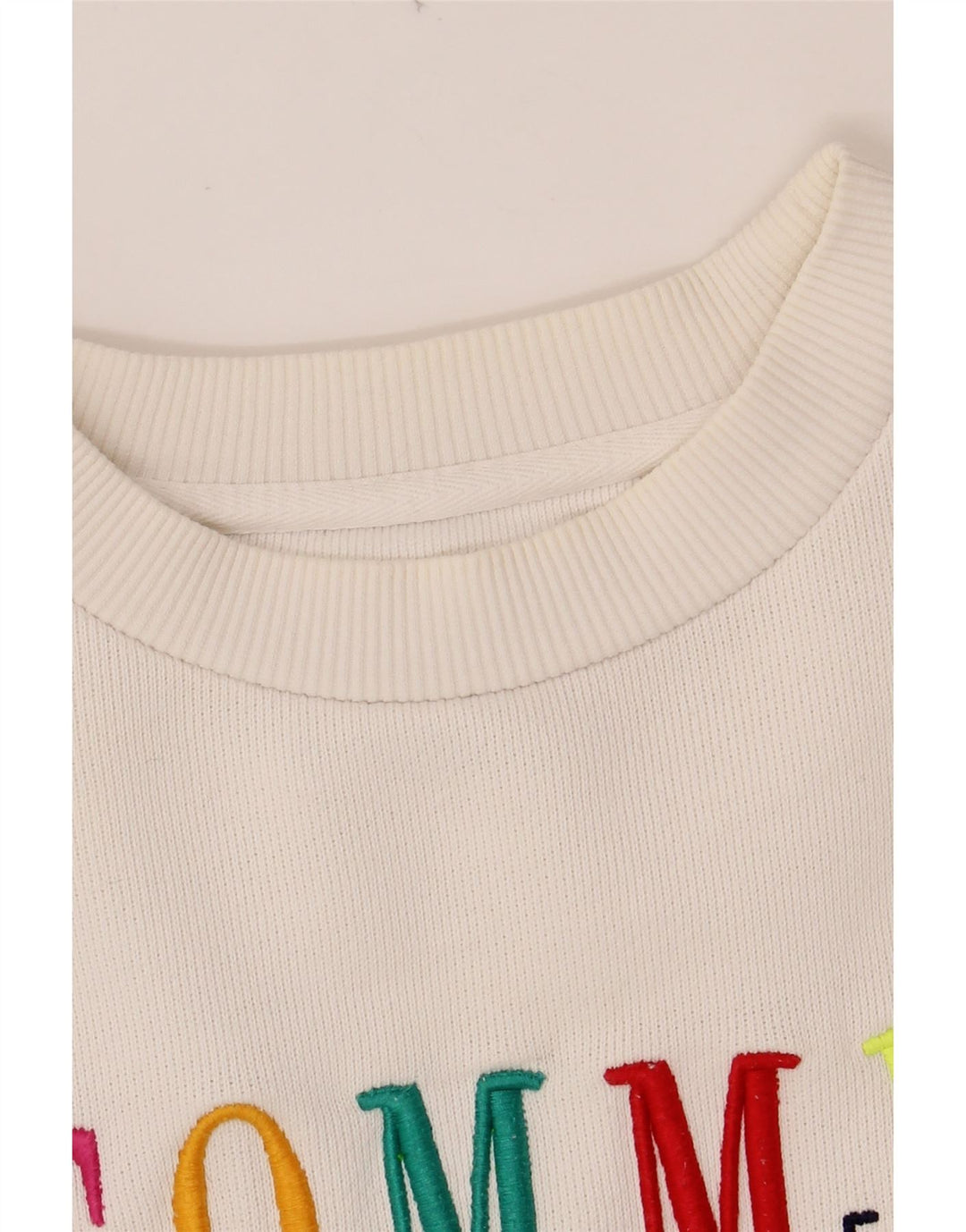 TOMMY HILFIGER Mens Graphic Sweatshirt Jumper XS White Cotton