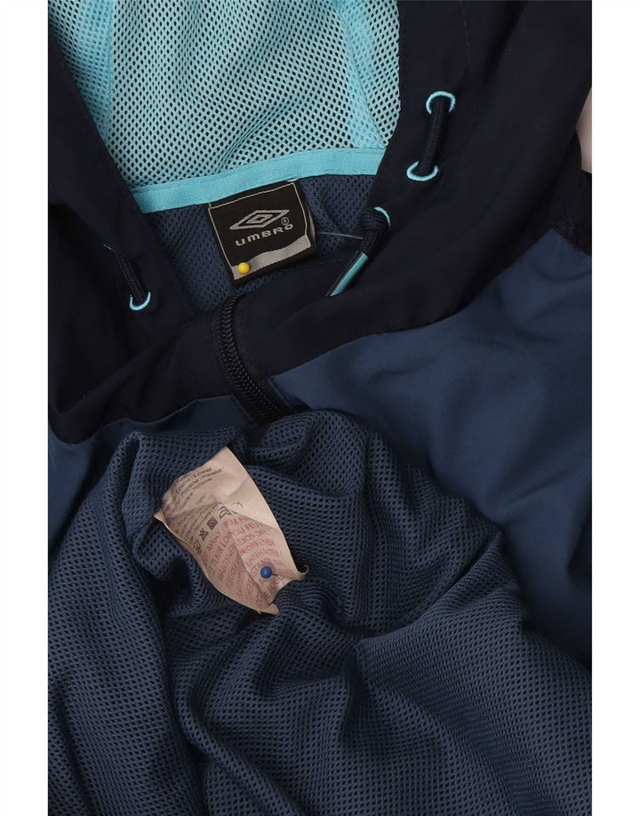 Umbro Regnjakke med hætte til mænd UK 42 XL Marineblå Colourblock Polyester