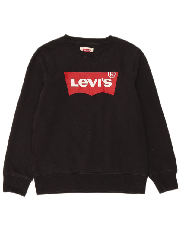 Levi's Boys Grafisk Sweatshirt Jumper 11-12 år Sort Bomuld
