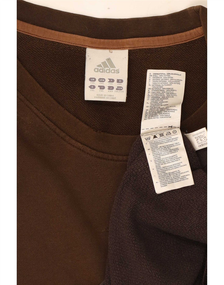 Adidas Herre Sweatshirt Jumper 2XL Brun Colourblock Bomuld