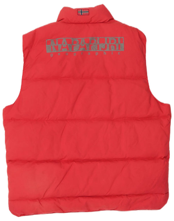 Napapijri Herre Geographic Grafisk Polstret Gilet UK 44 2XL Rød Nylon