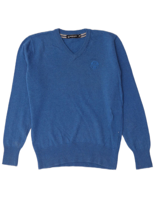 North Sails Drenge V-hals sweater 12-13 år Lille blå lammeuld