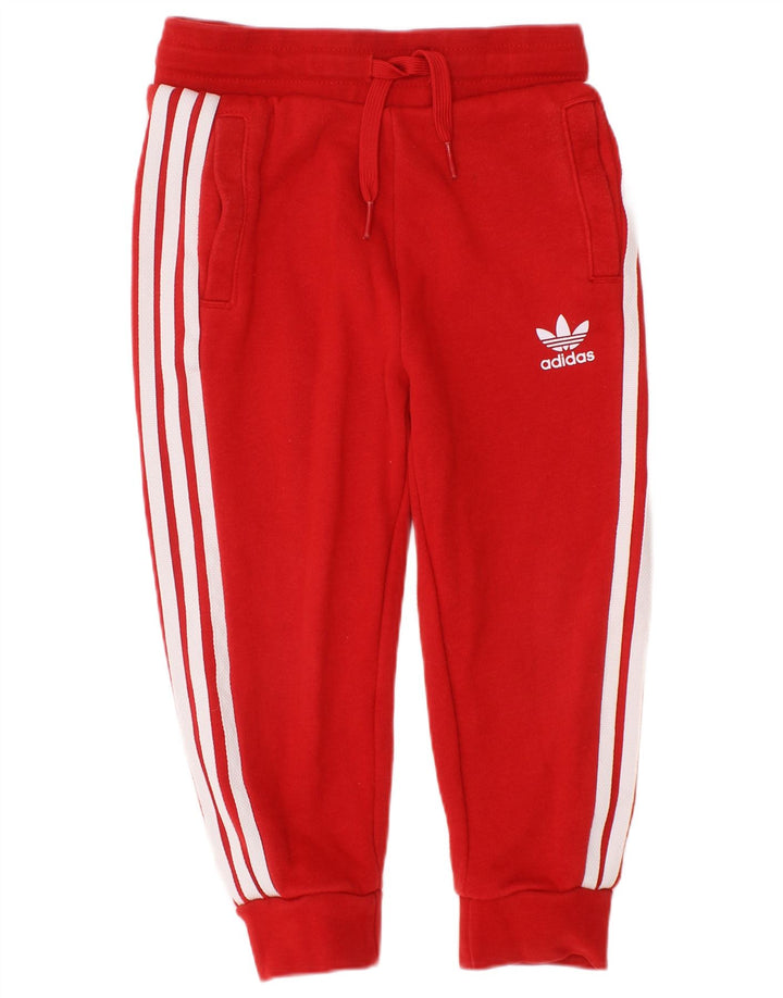 Adidas Drenge Træningsdragt Bukser Joggers 2-3 År Rød Bomuld