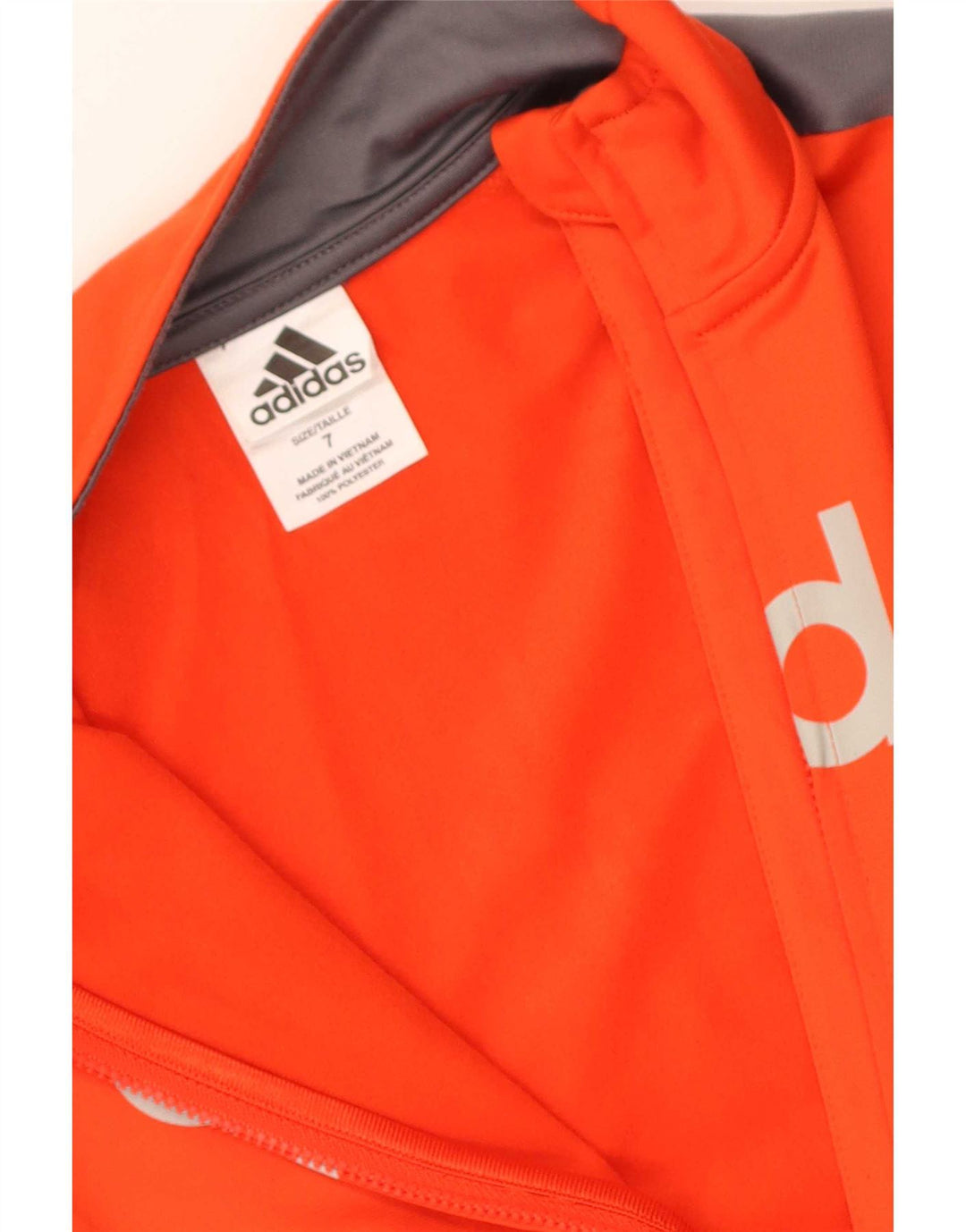 Adidas drenge grafisk træningsdragt topjakke 6-7 år orange stribet polyester