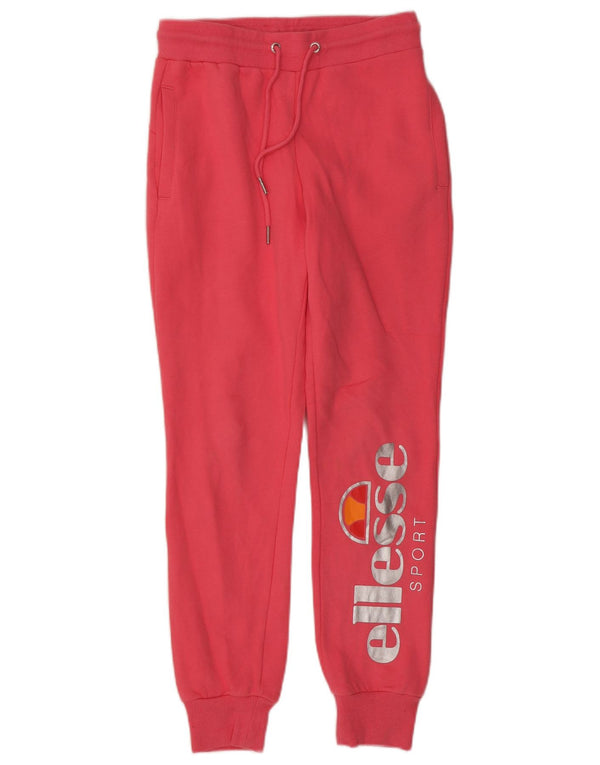 Ellesse Womens Grafisk træningsdragt Bukser Joggers UK 8 Small Pink Bomuld