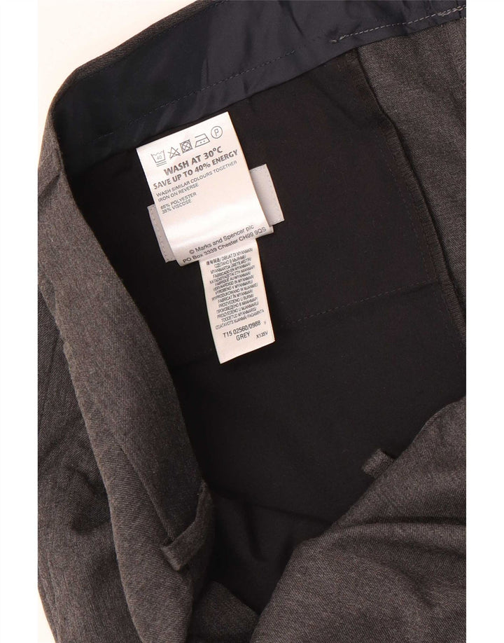 Marks & Spencer Herre Regular Fit Suit Bukser W34 L33 Grå polyester