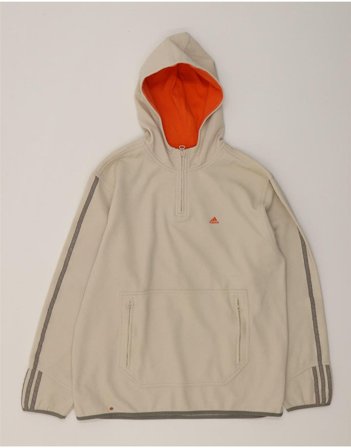 Adidas Hættetrøje med lynlås til mænd mellem hvid polyester