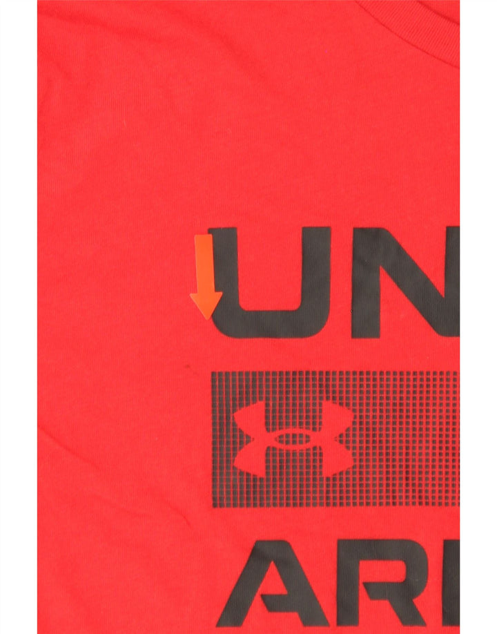UNDER ARMOUR Mens Graphic T-Shirt Top Small Red Cotton Vintage Under Armour and Second-Hand Under Armour from Messina Hembry 
