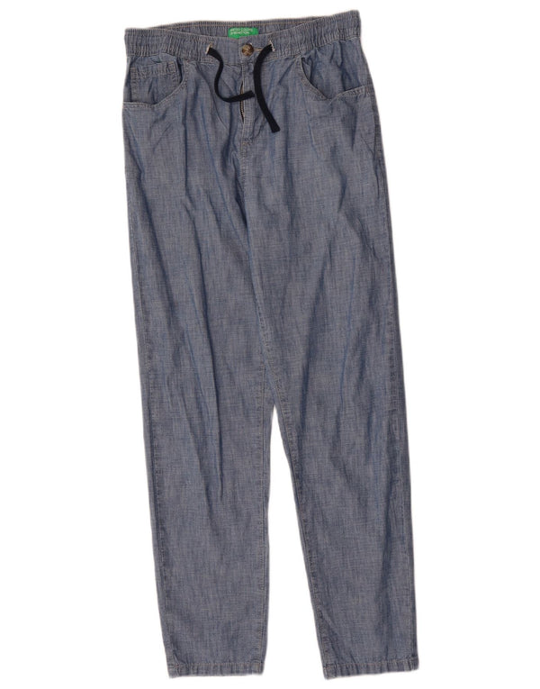 Benetton drenge lige fritidsbukser 13-14 år W30 L27 blå bomuld