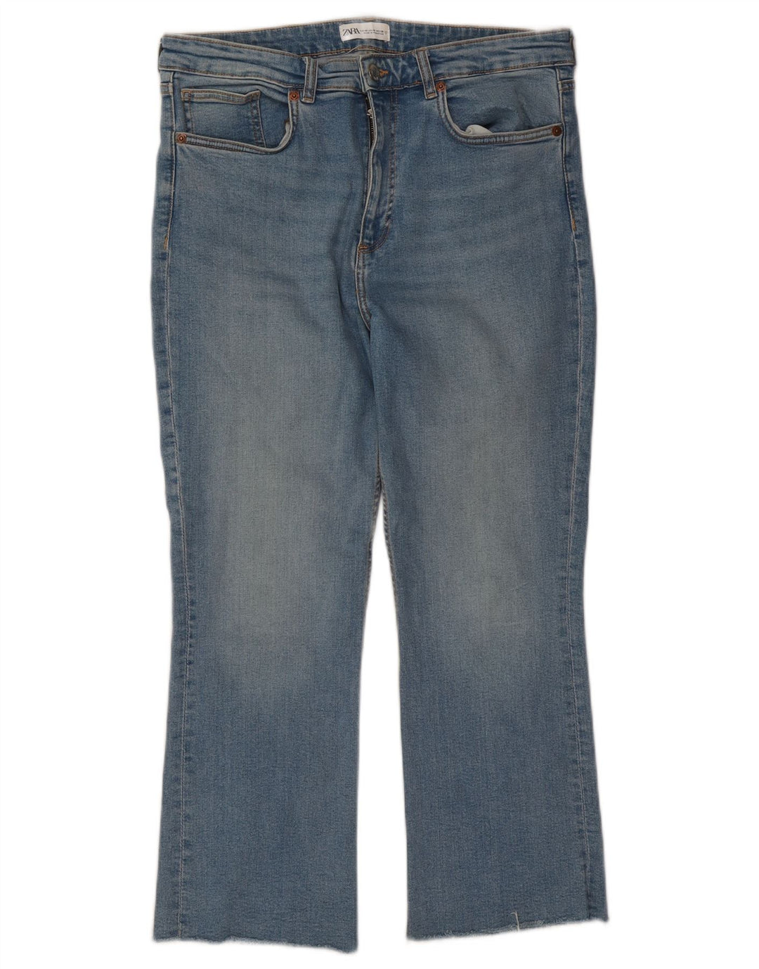 Zara Dame Crop Bootcut Jeans EU 46 XL W36 L25 Blå