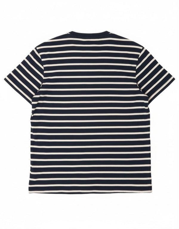 J. Crew Dame T-Shirt Top UK 16 Stor Marineblå Stribet Bomuld Nautical