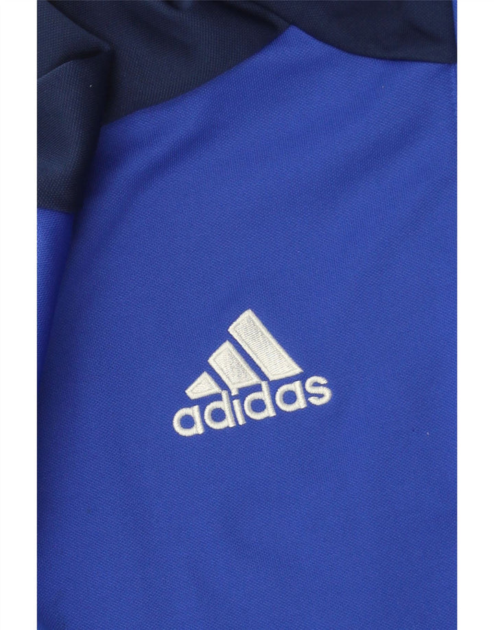 Adidas Herre grafisk zip-hals sweater træningsdragt Top Stor blå farveblok