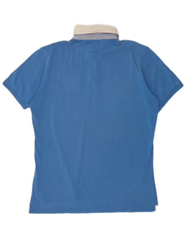 Conte of Florence Herre Rugby Polo Shirt 2XL Blå Bomuld