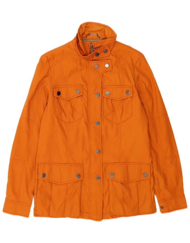 Zara Womens Utility Jacket UK 10 Small Orange Nylon