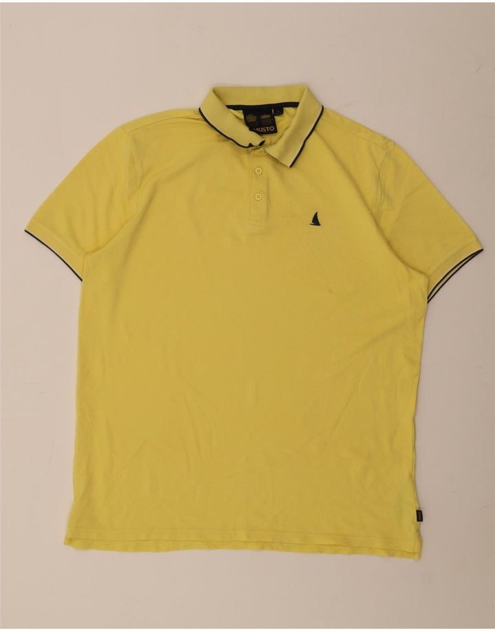 MUSTO Poloshirt til mænd Stor gul bomuld