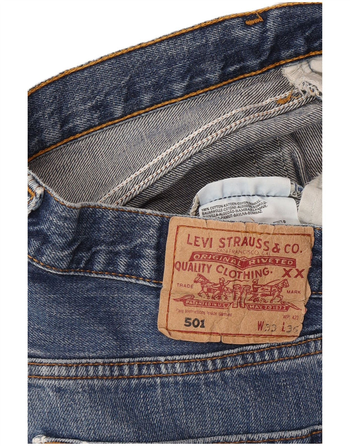 LEVI'S Herre 501 denimshorts W33 Medium Blue Bomuld