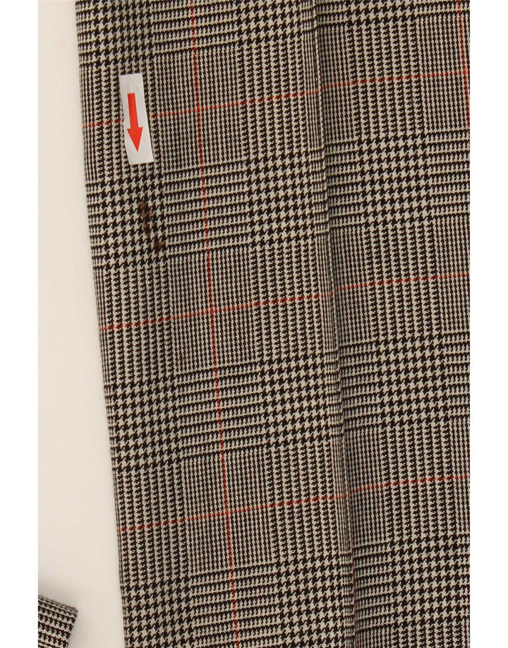 Zara Dame Bootcut Suit Bukser EU 38 Small W28 L32 Grå Houndstooth Uld