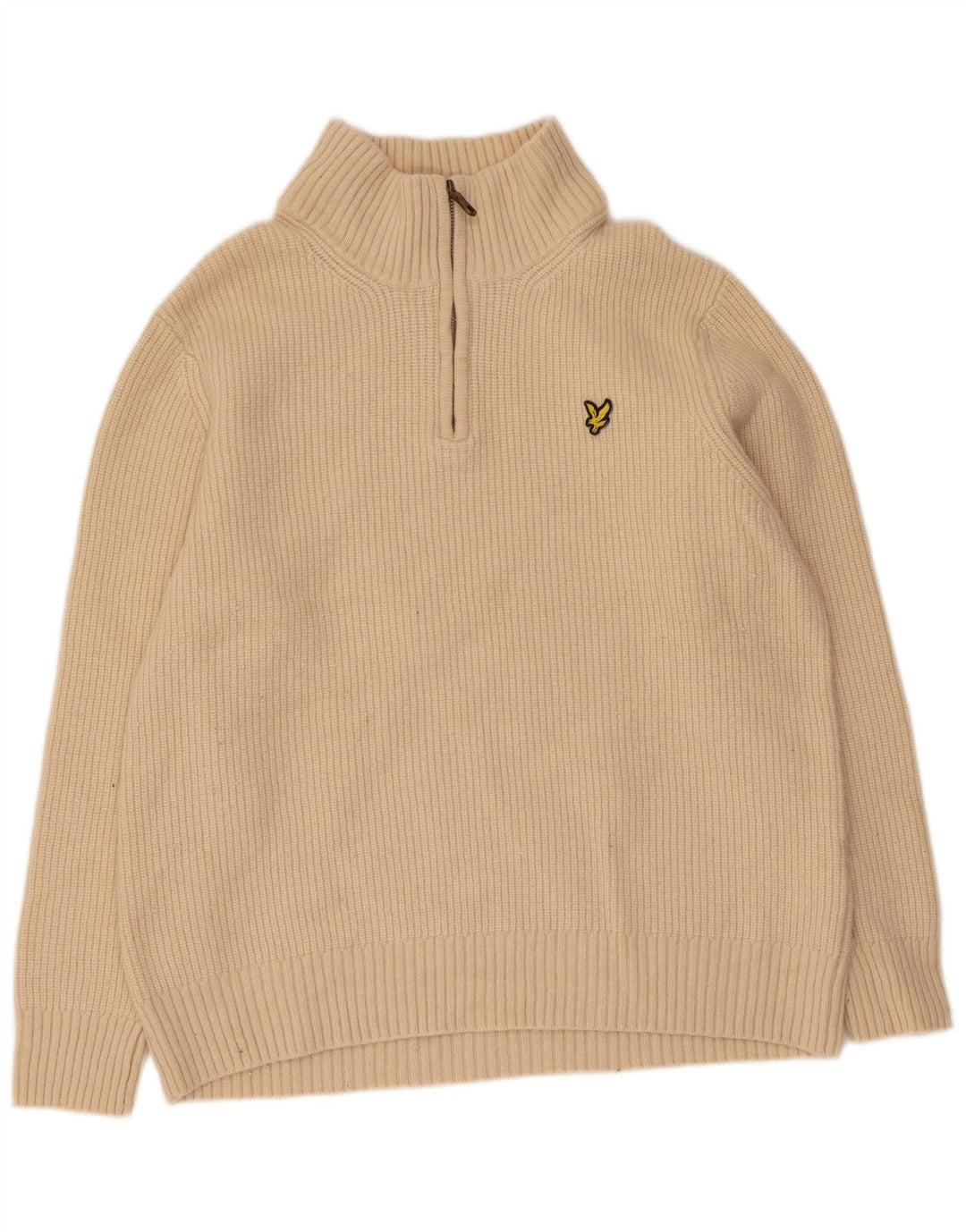 Lyle & Scott Herre sweater med lynlåshals XL Beige