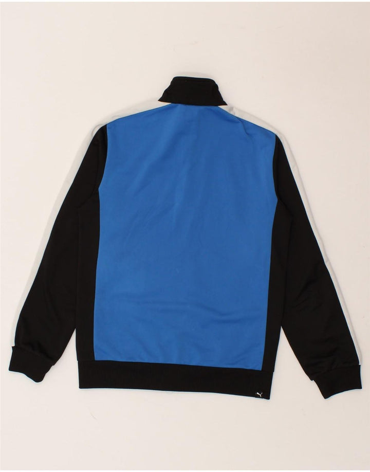 PUMA Boys Tracksuit Top Jacket 11-12 Years Large Blue Colourblock Vintage Puma and Second-Hand Puma from Messina Hembry 