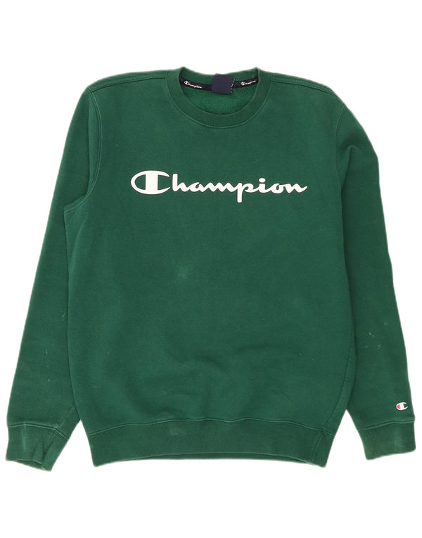 Champion Herre Grafisk Sweatshirt Jumper Medium Grøn Bomuld