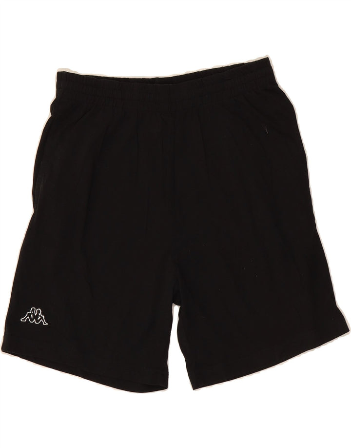 KAPPA Boys Sport Shorts 13-14 Years Large Black Cotton Vintage Kappa and Second-Hand Kappa from Messina Hembry 