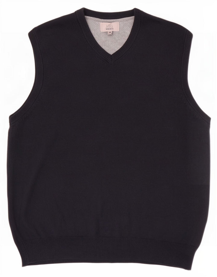 Marks & Spencer Herre Regular Fit Vest Tank Top Medium Navyblå Bomuld