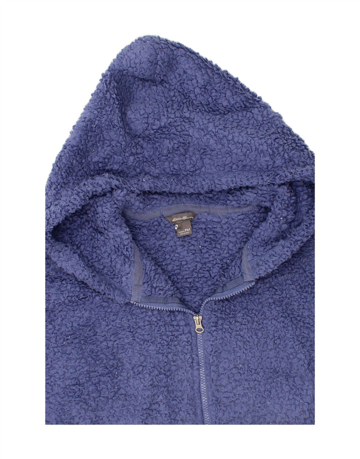 EDDIE BAUER Womens Hooded Fleece Jacket UK 14 Medium Navy Blue Polyester Vintage Eddie Bauer and Second-Hand Eddie Bauer from Messina Hembry 