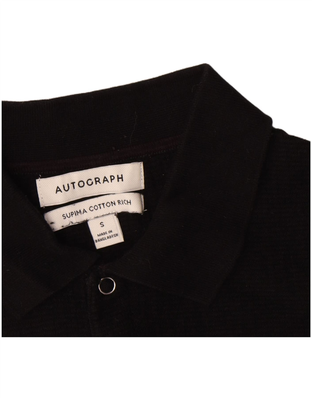 Marks & Spencer Herre Autograph Polo Neck Jumper Sweater Lille sort bomuld