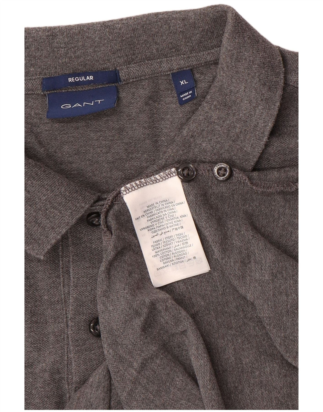 Gant Herre Regular Fit Polo Shirt XL Grå Bomuld