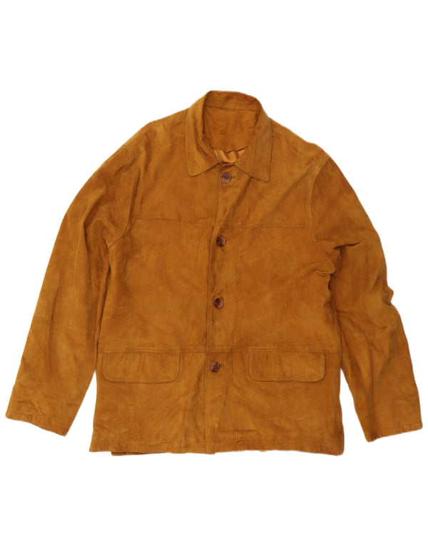 Vintage herre ruskindsjakke IT 52 XL beige læder