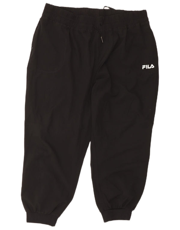 Fila Womens Crop træningsdragt Bukser Joggers UK 18 XL Sort Polyester