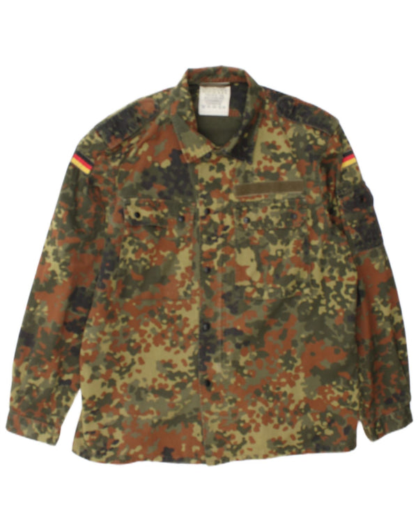 Vintage Herre Militærskjorte Stor Khaki Camouflage Bomuld