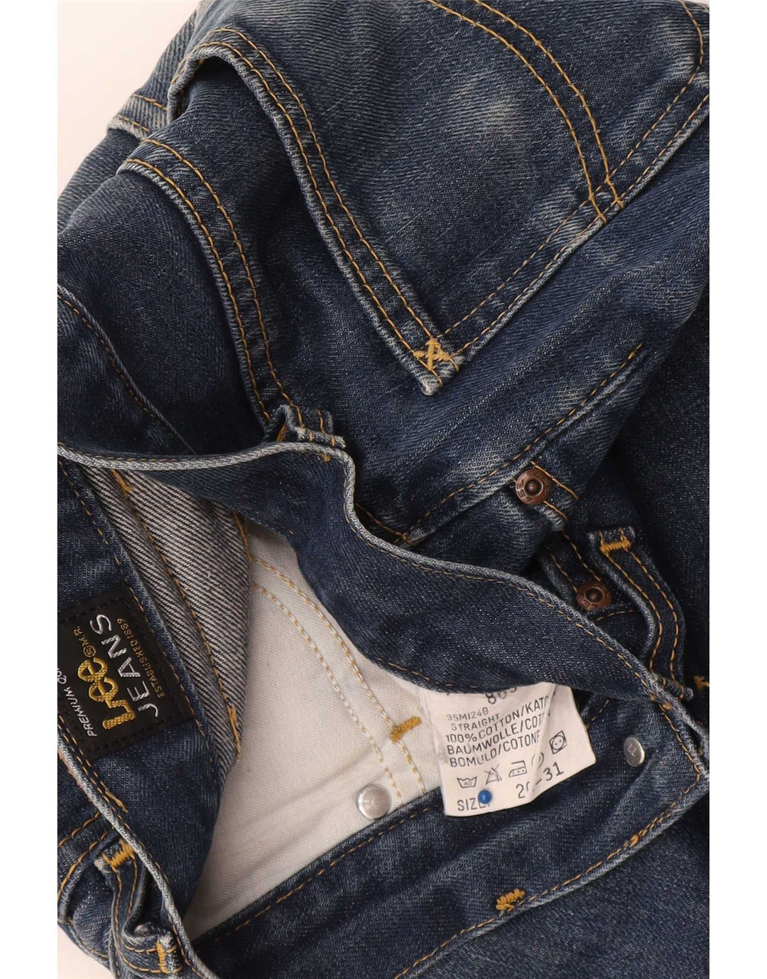 Lee Dame Straight Jeans W26 L31 Blå Bomuld