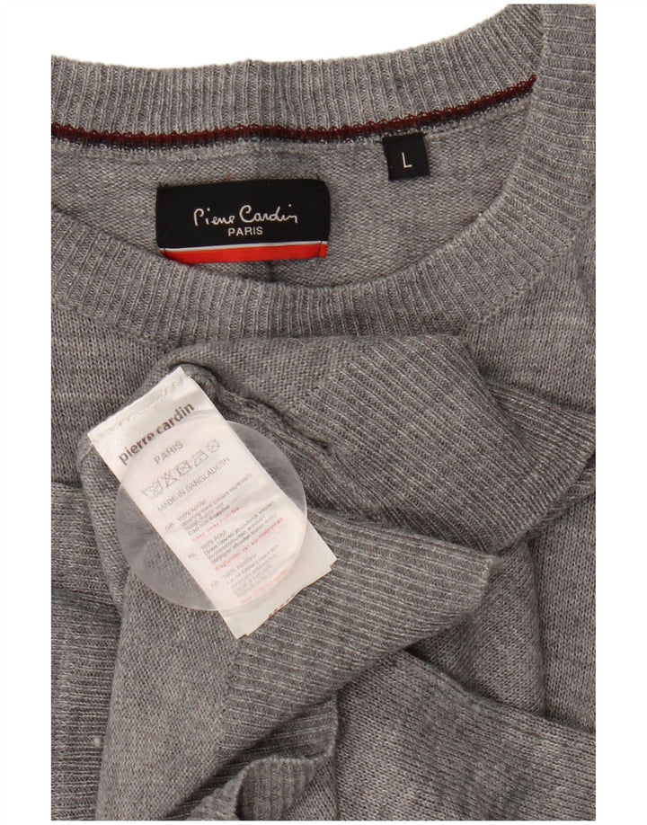 Pierre Cardin Herre Crew Neck Jumper Sweater Stor Grå Akryl