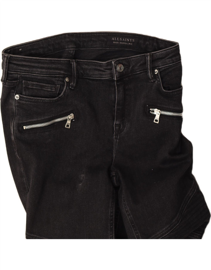 ALL SAINTS Womens Cropped Jeans W31 L25  Black Cotton Biker Vintage All Saints and Second-Hand All Saints from Messina Hembry 