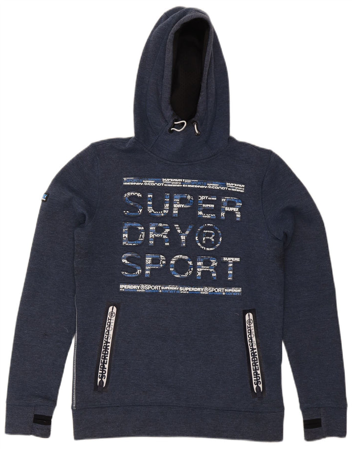 Superdry Grafisk hættetrøje til mænd, lille marineblå polyester