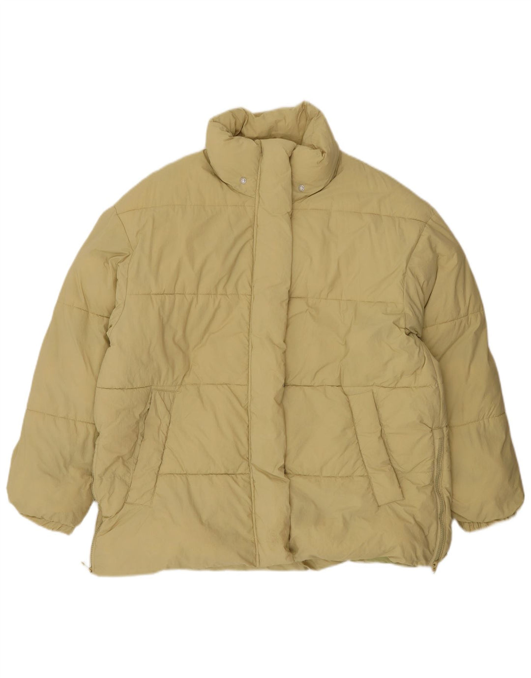 Zara Dame Polstret Jakke UK 16 Stor Gul Nylon