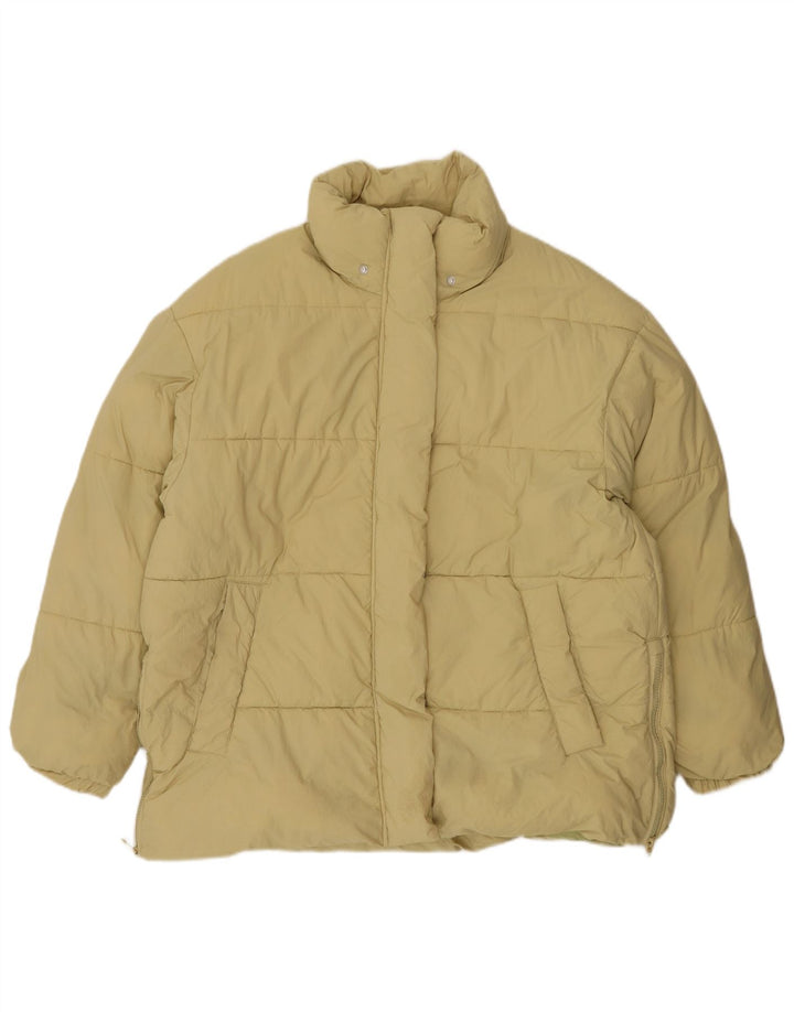 Zara Dame Polstret Jakke UK 16 Stor Gul Nylon