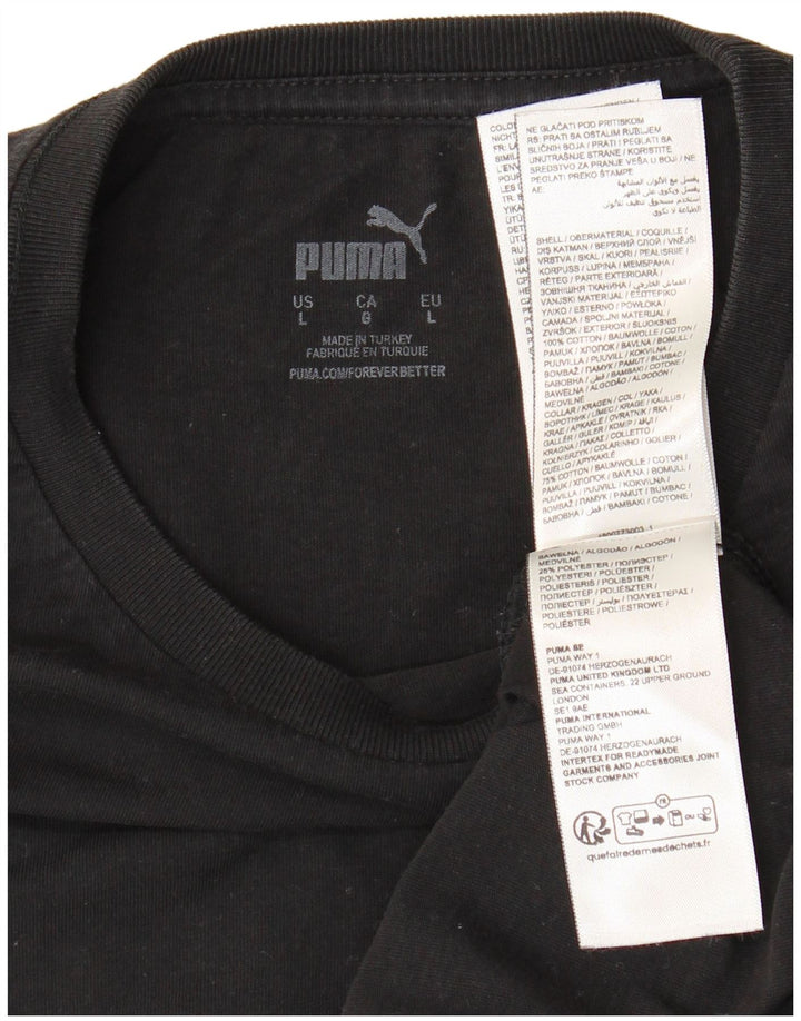 Puma Herre T-Shirt Top Stor Sort Bomuld