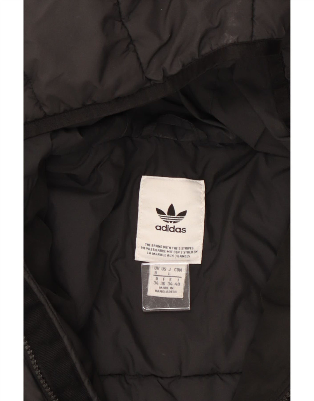 ADIDAS Polstret hættejakke til kvinder UK 8 Lille sort polyester