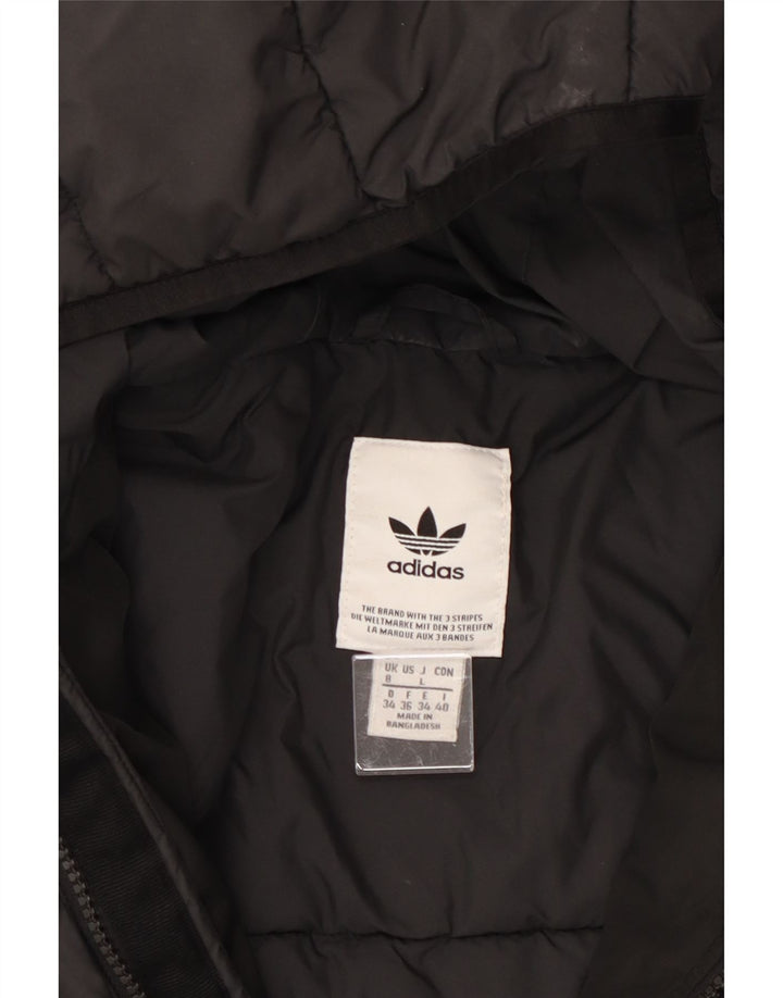 ADIDAS Polstret hættejakke til kvinder UK 8 Lille sort polyester