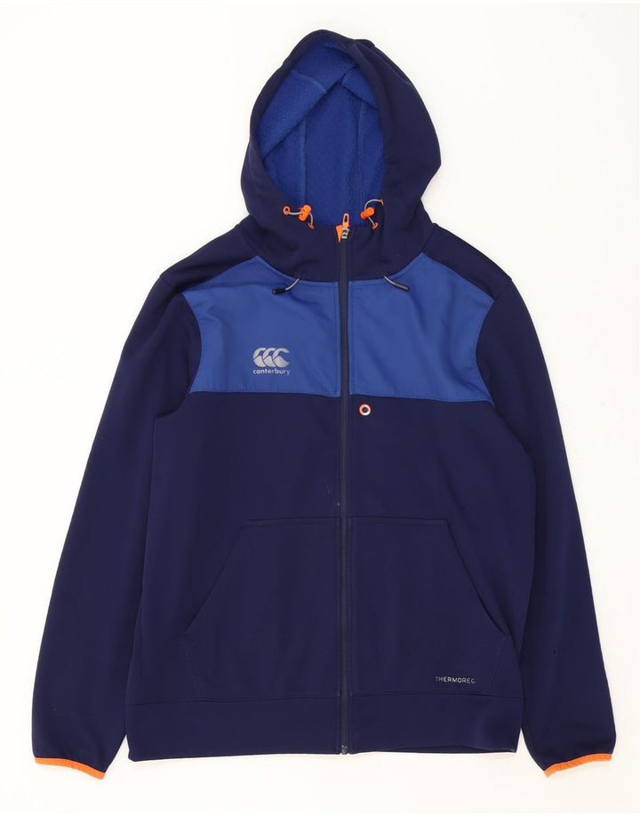 Canterbury hættetrøje med lynlås til mænd Stor marineblå colourblock polyester