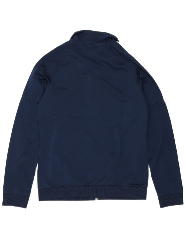 ADIDAS Womens Tracksuit Top Jacket UK 12/14 Medium Navy Blue Polyester